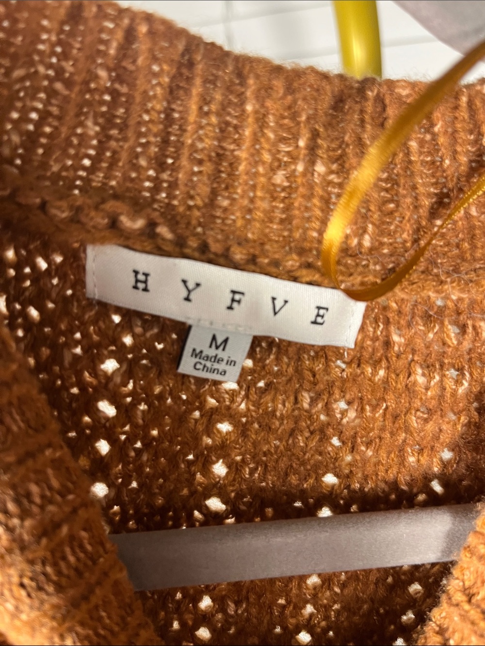 HYFVE Textured Loop-Knit Crewneck Sweater in Burnt Orange - NWOT - Picture 2 of 4
